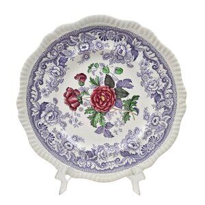 Copeland Spode Mayflower Dinner Plate Floral Lavender Border Vintage England